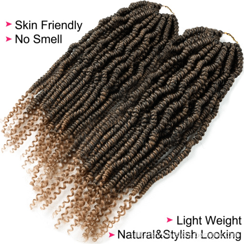 Bomb Twist Crochet Braids Fiber Pre looped Fluffy Twists Braiding Hair Bulk Passion Spring Twist Crochet Braids hair